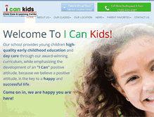 Tablet Screenshot of icankidschildcare.com